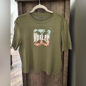 Hurley Army Green Crop TShirt